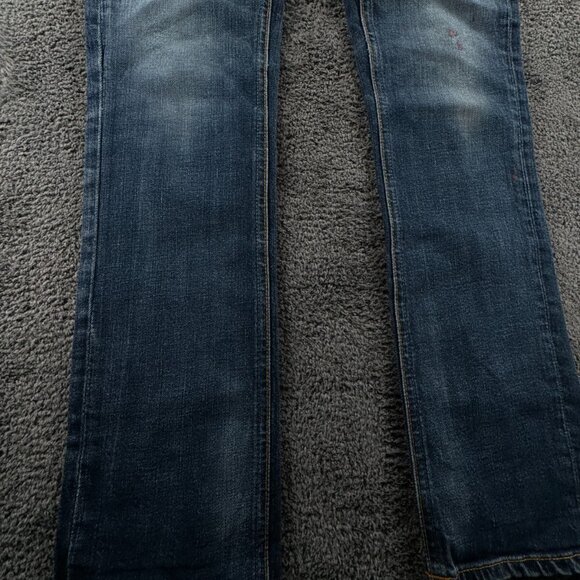 Nudie Jeans Blue Denim Trousers Designer Size 28x32 Grim Tim Org Teal Blue Adult - Picture 6 of 14